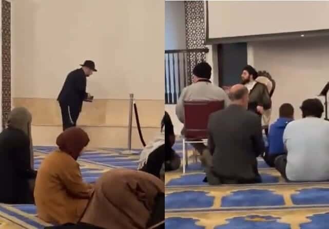 يهودي يصلي بمسجد للشيعة بوجود نساء يثير جدلا وسخرية! (شاهد)
