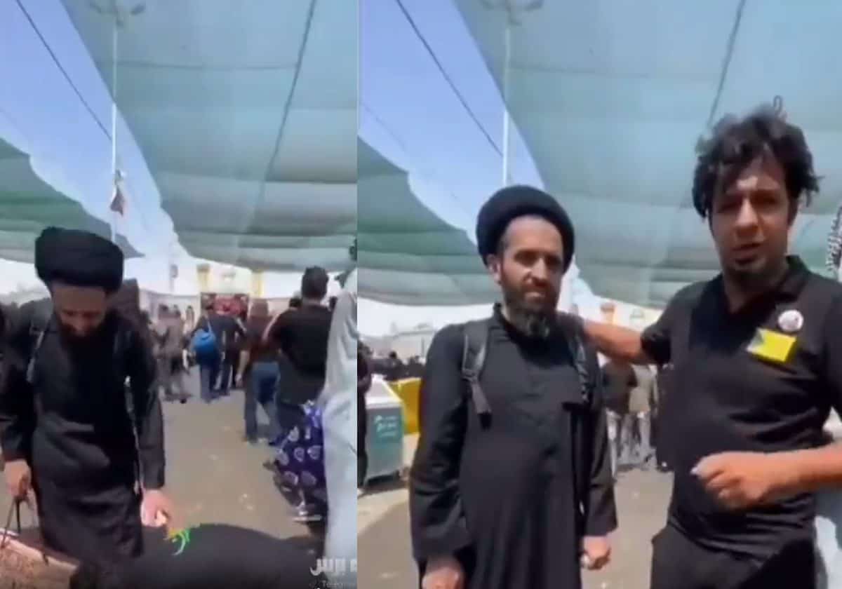 فيديو صادم لعراقي يقبل قدم رجل دين إيراني ويسجد عليها