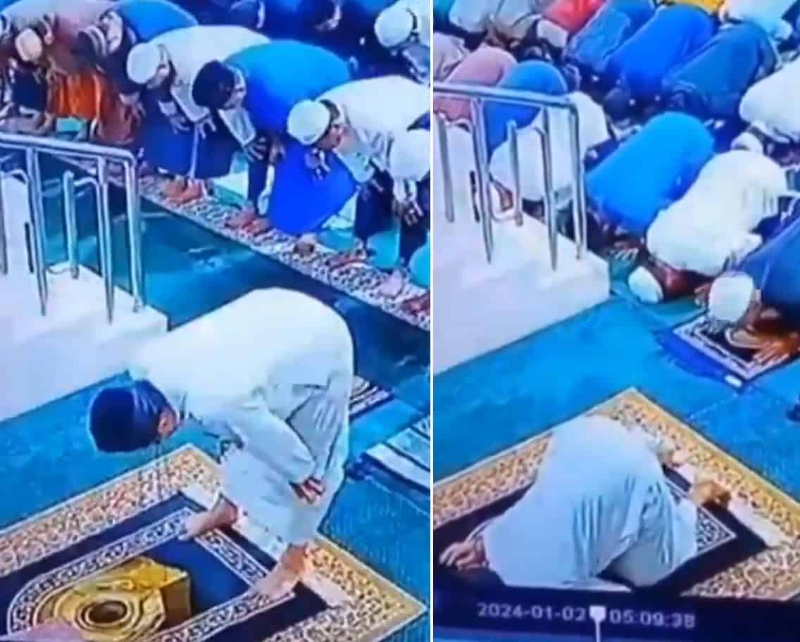فيديو مؤثر يوثق لحظة وفاة إمام مسجد ساجدا في إندونيسيا