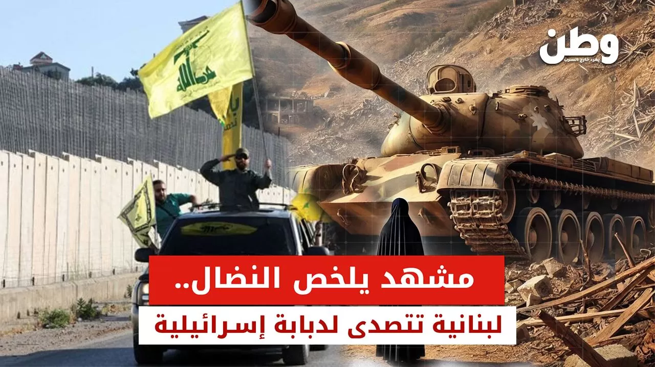 سيدة لبنانية تواجه دبابة إسرائيلية في مشهد بطولي بمارون الراس