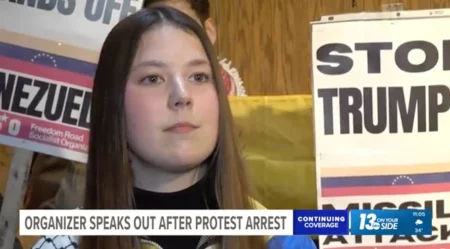 جيسيكا بليتشتا تتحدث إلى وسائل الإعلام المحلية عن اعتقالها. : WZZM