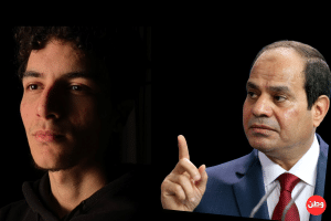 في الصورة يظهر الرئيس المصري عبدالفتاح السيسي والناشط المصري أنس حبيب