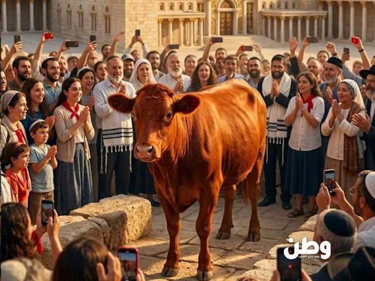 ولادة “البقرة الحمراء” في الجليل تشعل الضوء الأخضر لجماعات الهيكل لهدم الأقصى! ولادة بقرة حمراء في الجليل تثير اهتمام جماعات الهيكل